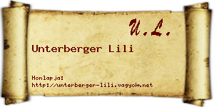 Unterberger Lili névjegykártya